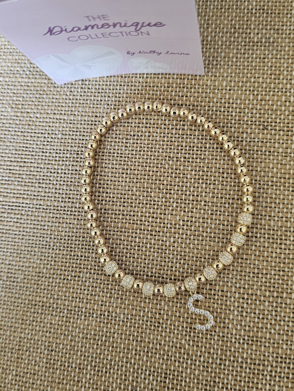 Women's size Average/Large Diamonique x Kathy Levine Name Fame S Bracelet NWT